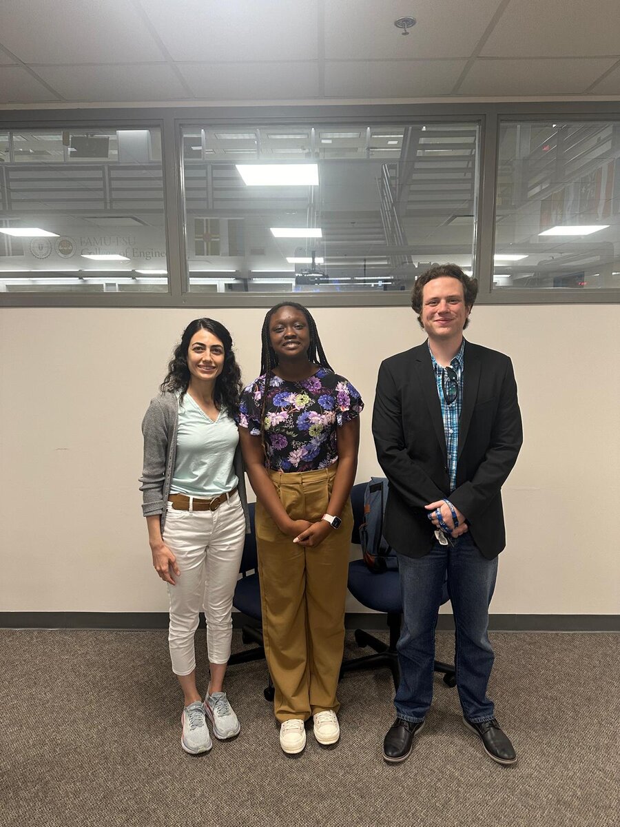 Rukiye, Sinani and JR (from left to right), after the final presentation