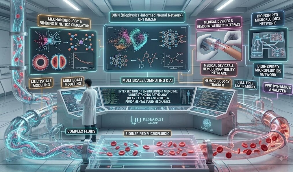Liu Lab research landscape, illustrated by AI