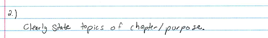 Handwritten student feedback